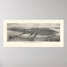 Atlantic City, carte panoramique de NJ - 1905 Posters