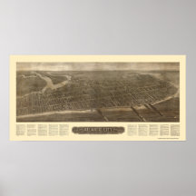 Atlantic City, carte panoramique de NJ - 1910 Posters