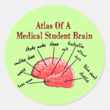 Atlas de cerveau d'étudiant en médecine autocollants