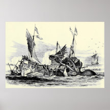 Attaque de Kraken ! Copie Poster