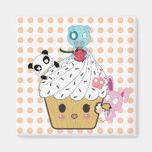 Attaque de petit gâteau ! (>_<) magnets pour réfrigérateur