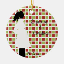 Attendre cet ornement de grossesse de Noël