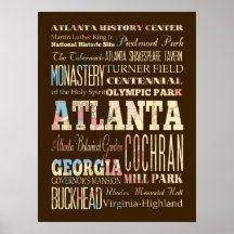 Attraction et endroits célèbres d'Atlanta, la Géor Posters