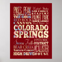 Attraction et endroits célèbres de Colorado Spring Affiches