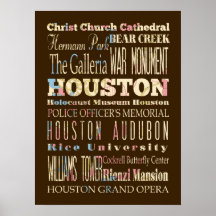 Attraction et endroits célèbres de Houston, le Tex Posters