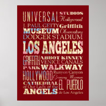Attraction et endroits célèbres de Los Angeles, CA Affiches