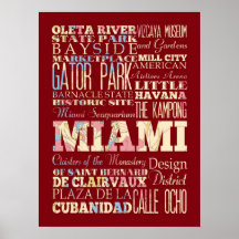 Attraction et endroits célèbres de Miami, la Flori Affiche