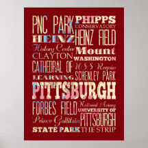 Attraction et endroits célèbres de Pittsburgh, PA Posters