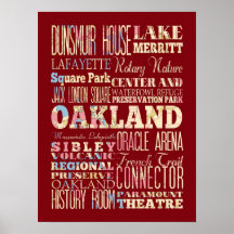 Attraction et endroits célèbres d'Oakland, la Cali Affiche