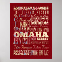 Attraction et endroits célèbres d'Omaha, Nébraska Posters