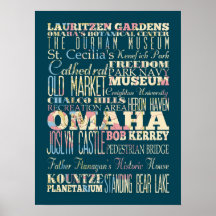 Attraction et endroits célèbres d'Omaha, Nébraska Affiche