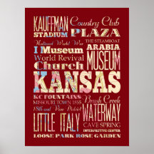Attraction et endroits célèbres du Kansas, le Kans Affiches