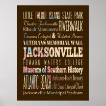 Attractions et endroits célèbres de Jacksonville,  Posters