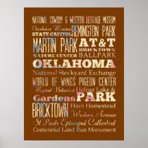 Attractions et endroits célèbres de l'Oklahoma, l' Poster