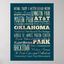 Attractions et endroits célèbres de l'Oklahoma, l' Poster