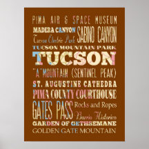 Attractions et endroits célèbres de Tucson, Arizon Posters