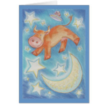 Au-dessus de la carte de voeux de lune
