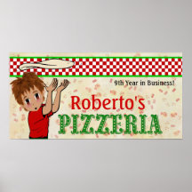 Au-dessus du signe de pizza de porte posters