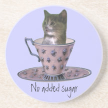 Aucun caboteur supplémentaire de chaton de sucre dessous de verres
