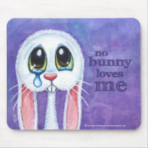 Aucun lapin ne m'aime - lapin triste mignon tapis de souris