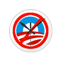 Aucune anti Obama horloge murale de logo de Bama
