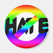 Aucune haine avec des couleurs d'arc-en-ciel sur l aimant