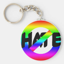 Aucune haine avec des couleurs d'arc-en-ciel sur l porte-clés