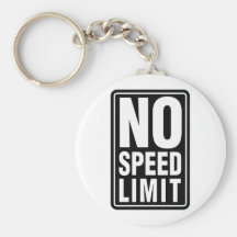 Aucune limitation de vitesse porte-clefs