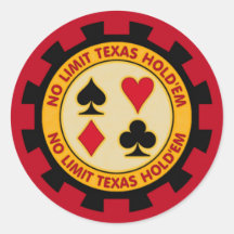Aucune limite le Texas ne les tiennent jeton de po Autocollant Rond