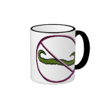 Aucune tasse de moustaches, pourpre et verte de mo