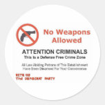 AUCUNES ARMES PERMISES AUTOCOLLANTS