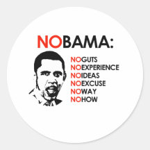 AUCUNES ENTRAILLES, AUCUNE EXPÉRIENCE, AUCUN OBAMA AUTOCOLLANT