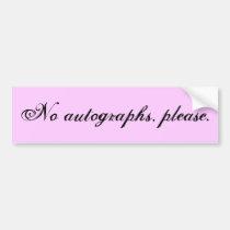 Aucuns autographes, svp autocollants pour voiture