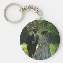Auditeurs d'un concert-promenade par Monet, art vi Porte-clé