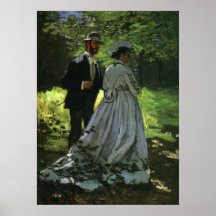 Auditeurs d'un concert-promenade par Monet, art vi Affiche