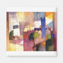 August Macke - aquarelle 1914 de Kairouan (iii) Aimant