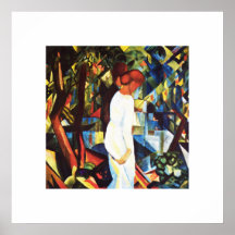 August Macke. "Couples affiche d'art dans en bois"