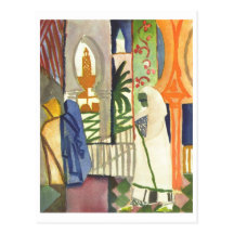 August Macke - dans le temple retentit 1910-1914 Carte Postale