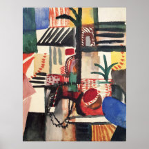 August_Macke - équipez avec l'aquarelle 1914 d'âne Posters