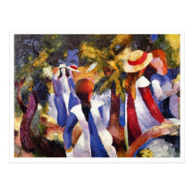 August Macke - fille dans la toile 1914 de pays Cartes Postales