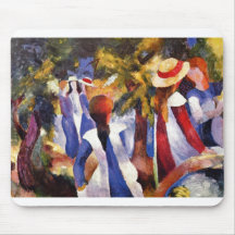 August Macke - fille dans la toile 1914 de pays Tapis De Souris