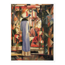 August Macke - grande huile lumineuse de la fenêtr Cartes Postales