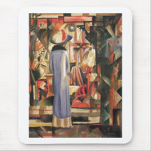 August Macke - grande huile lumineuse de la fenêtr Tapis De Souris