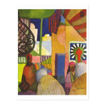 August Macke - Im Basar - 1914 dans le bazar Cartes Postales