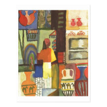 August Macke - revendeur avec le vendeur 1914 de c Cartes Postales