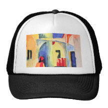 August Macke - vue dans une ruelle Casquettes