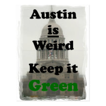 Austin est étrange le maintiennent vert carte postale