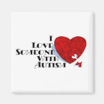 Autisme : Aimant rouge de coeur de puzzle