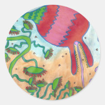 Autisme de fleur de jungle adhésif rond