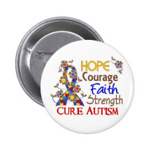 Autisme de la force 3 de foi de courage d'espoir badges